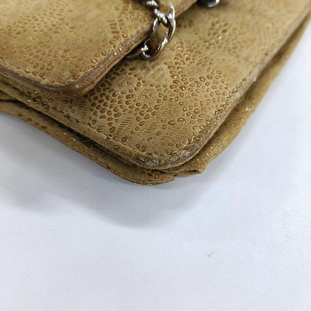 Chanel Wallet on Chain Beige Suede Lace Over Effect, 2013-2014 For Sale 9