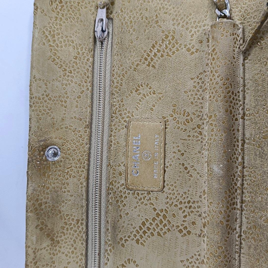 Chanel Wallet on Chain Beige Suede Lace Over Effect, 2013-2014 For Sale 5