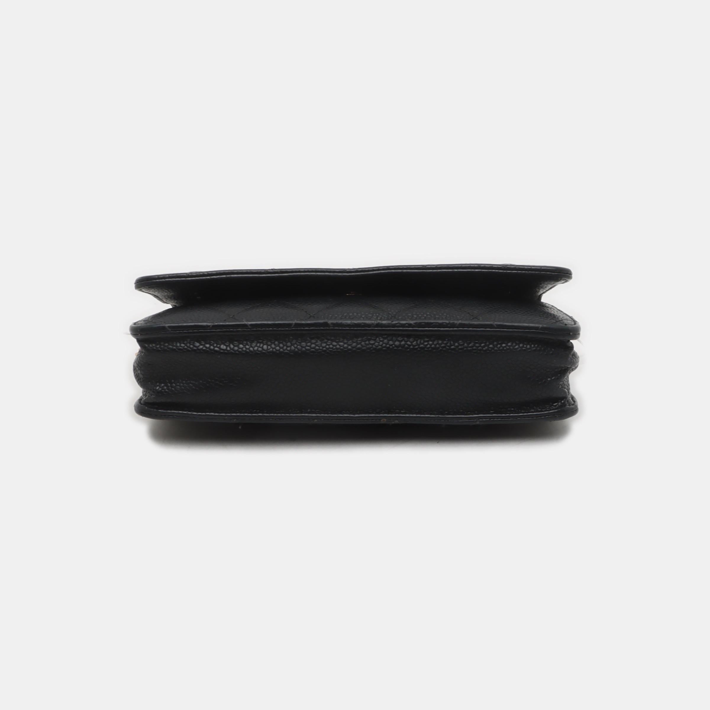 Women's Chanel Wallet on Chain Black Caviar Leather Gold Hardware 2014