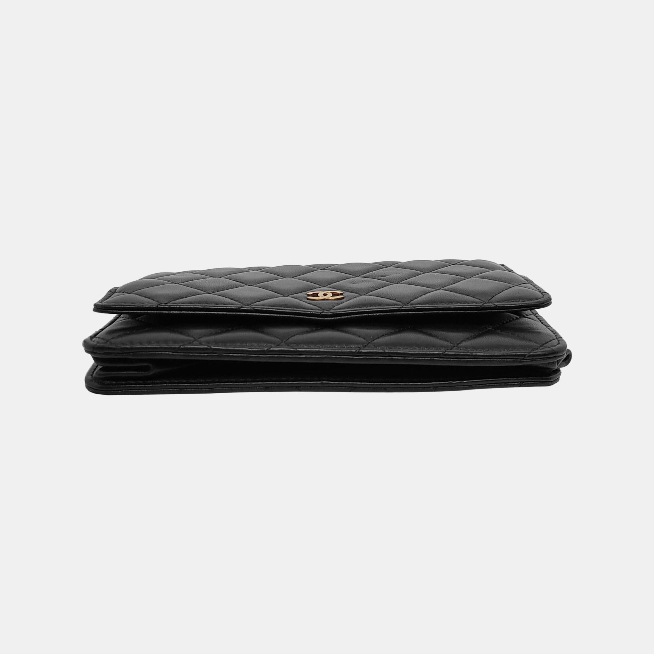 Chanel Wallet on Chain Black Lambskin Leather Gold Hardware 2014-15 3