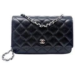 Chanel Wallet on Chain Black Quilted Caviar, 2019