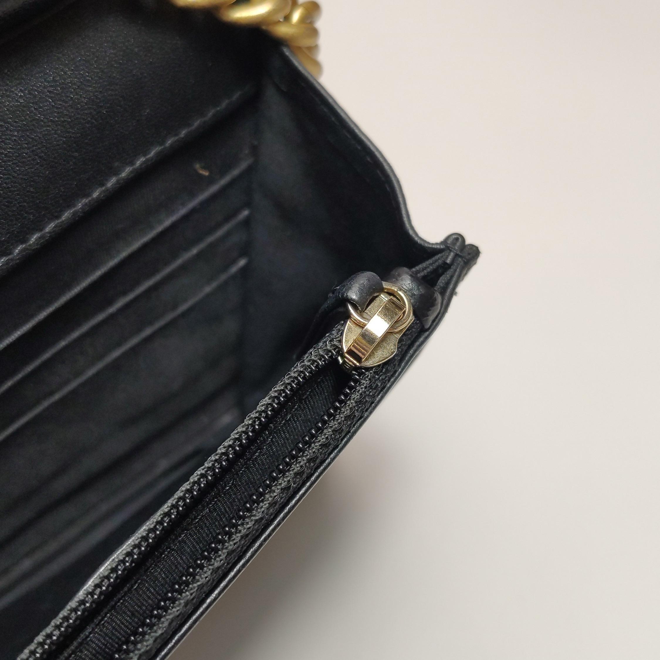 Chanel Wallet on Chain Boy Flap Black Lambskin Leather Gold Hardware For Sale 11