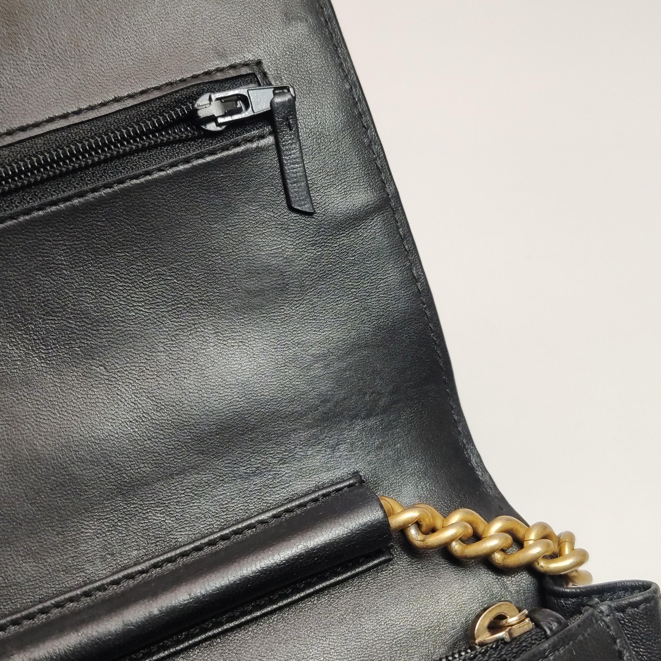 Chanel Wallet on Chain Boy Flap Black Lambskin Leather Gold Hardware For Sale 13