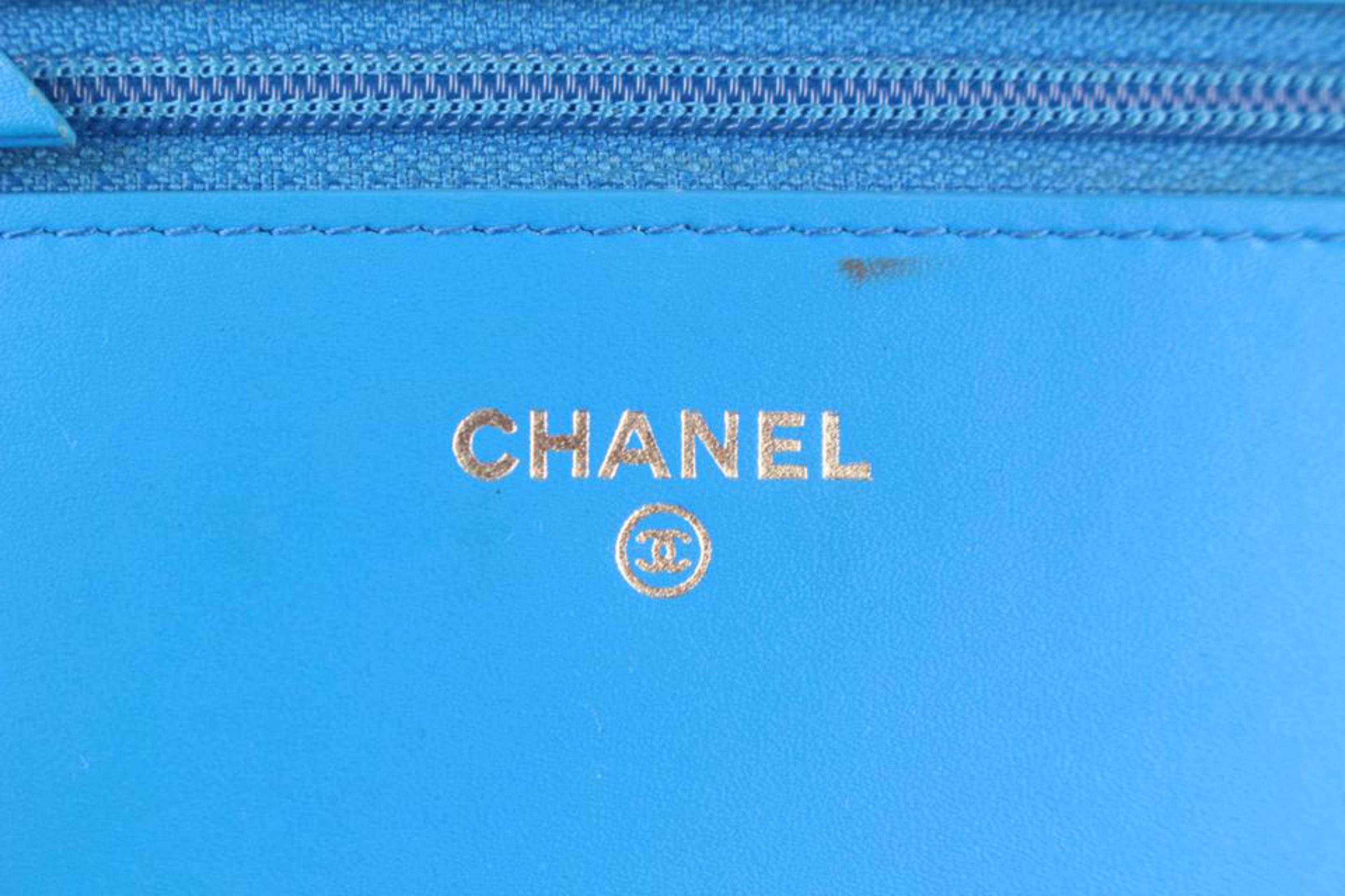 Women's Chanel Wallet on Chain Boy Quilted Le Flap 11cz1211 Blue Leather Cross Body Bag For Sale