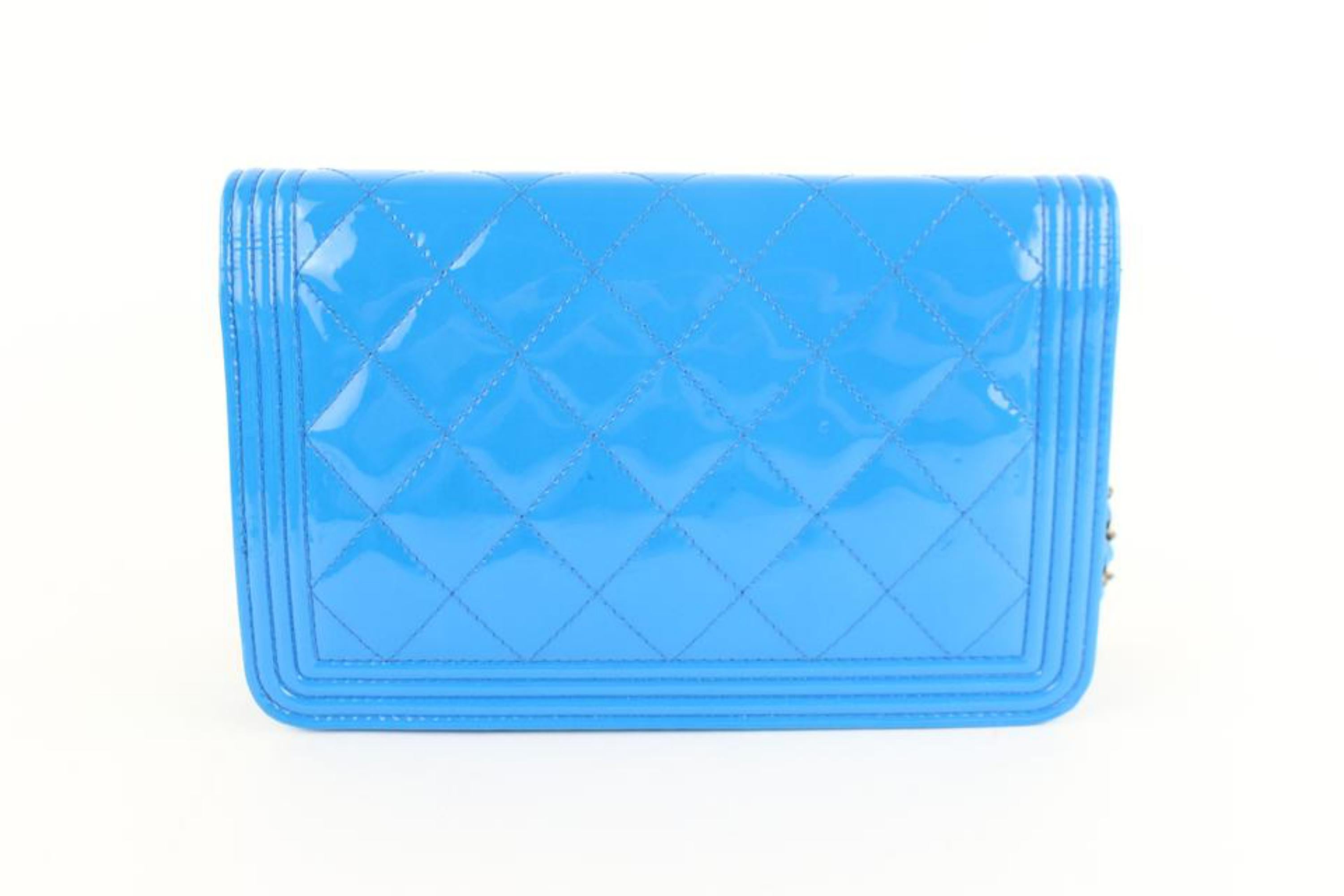 Chanel Wallet on Chain Boy Quilted Le Flap 11cz1211 Blue Leather Cross Body Bag For Sale 4