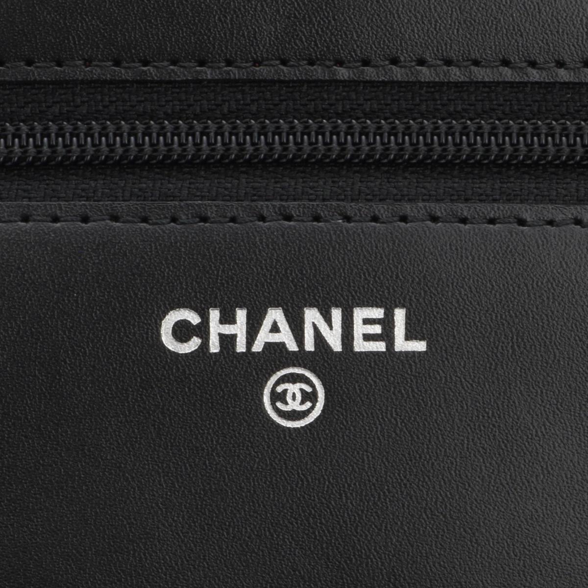 CHANEL Wallet On Chain Cambon Black Calfskin with Silver-Tone Hardware 2014 en vente 9