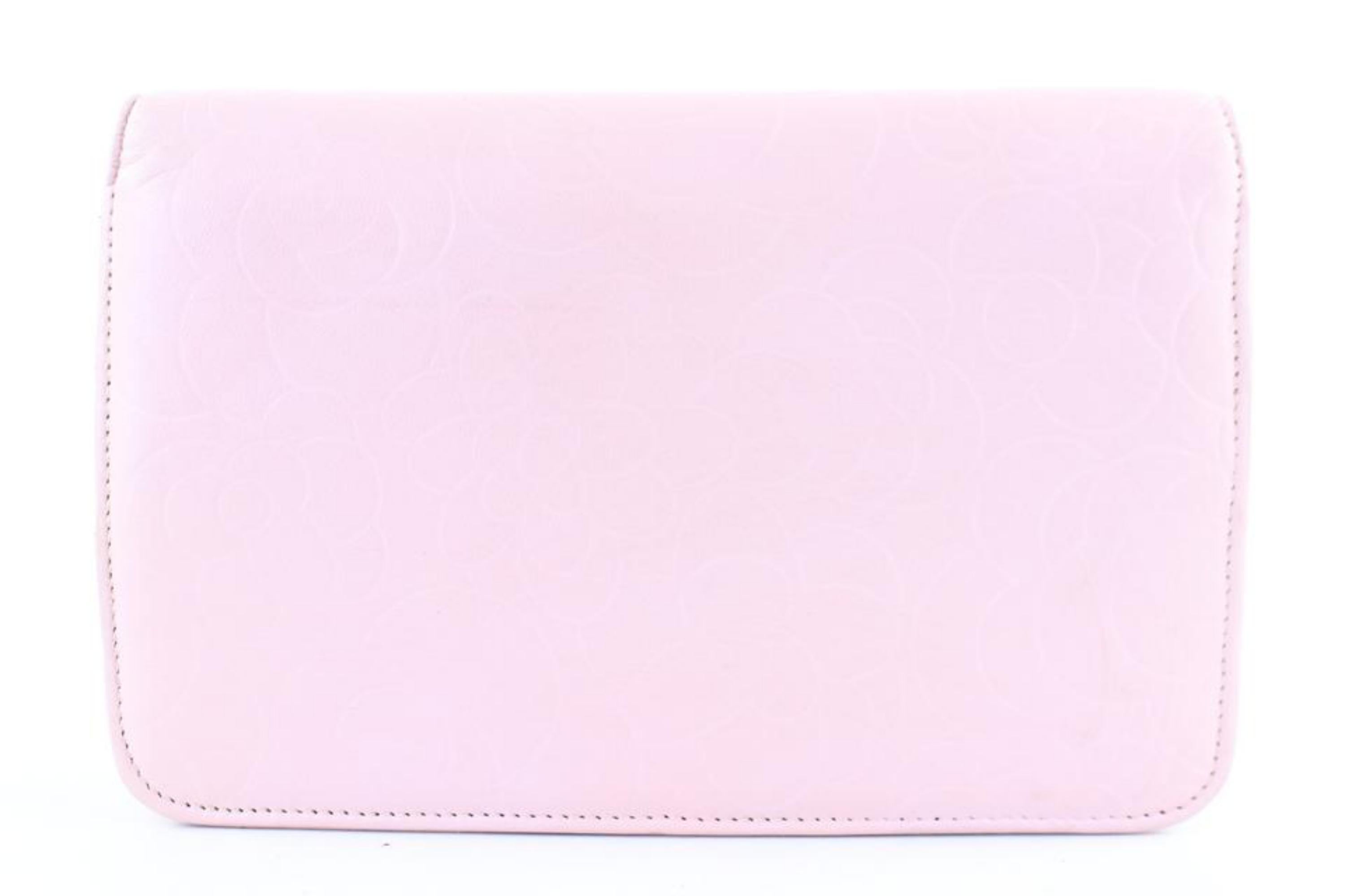 Chanel Wallet on Chain Camellia 3cr0108 Pink Leather Cross Body Bag For Sale 3