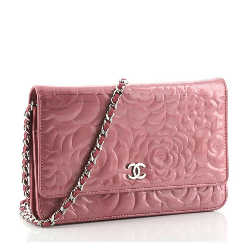Brown Chanel Wallet on Chain Camellia Goatskin