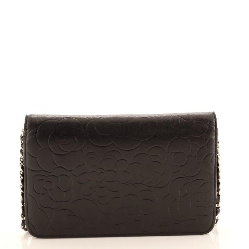 Chanel Wallet on Chain Camellia Lambskin In Good Condition In NY, NY