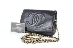 Chanel Wallet on Chain Caviar Flap 11cz0123 Black Leather Shoulder Bag
