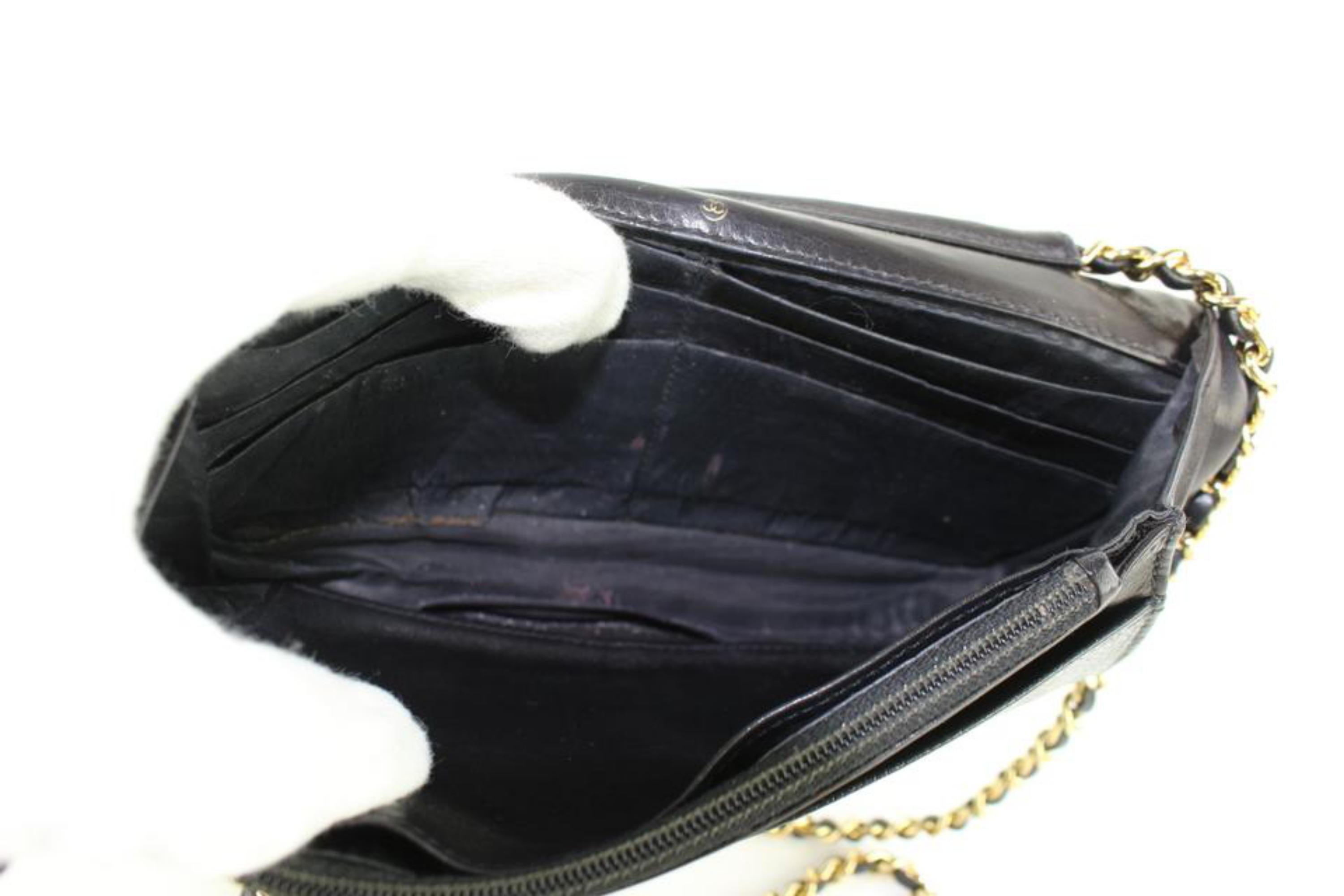 Women's Chanel Wallet on Chain Caviar Flap 11cz0123 Black Leather Shoulder Bag For Sale