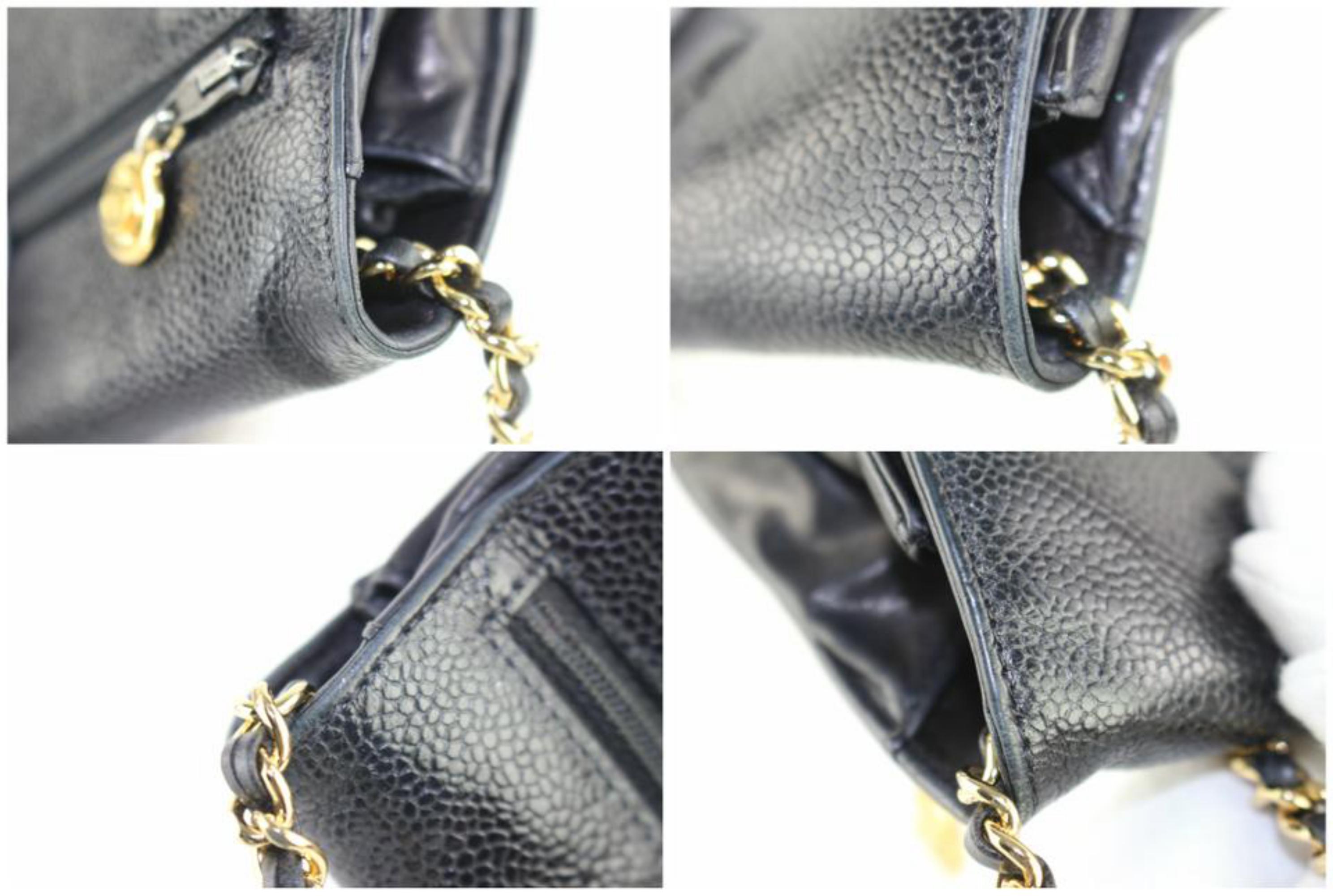 Chanel Wallet on Chain Caviar Flap 11cz0123 Black Leather Shoulder Bag For Sale 5