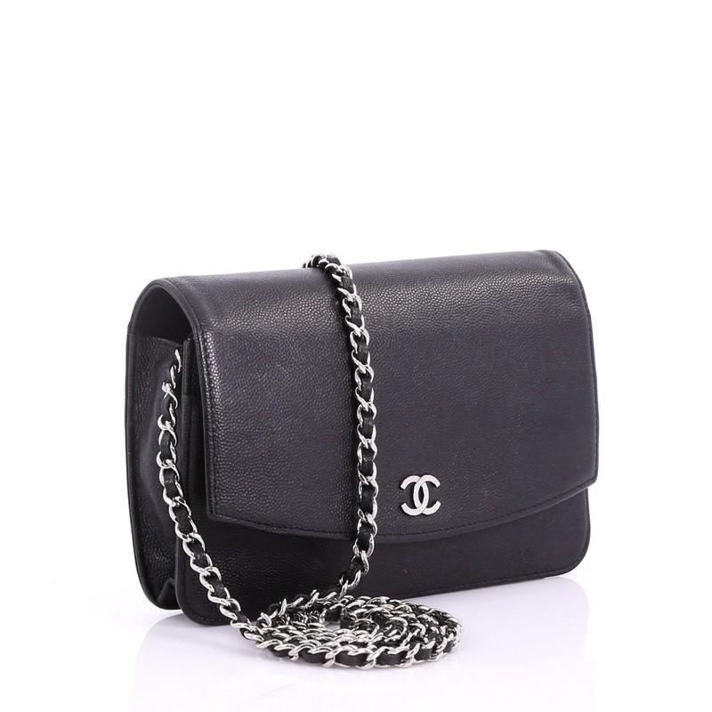 Black Chanel Wallet on Chain Caviar