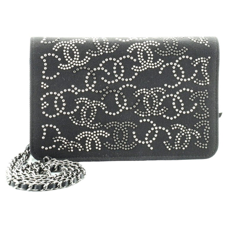 Chanel Wallet on Chain CC Studded Canvas at 1stDibs