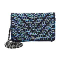 Chanel Wallet on Chain Chevron Tweed and Rhinestones