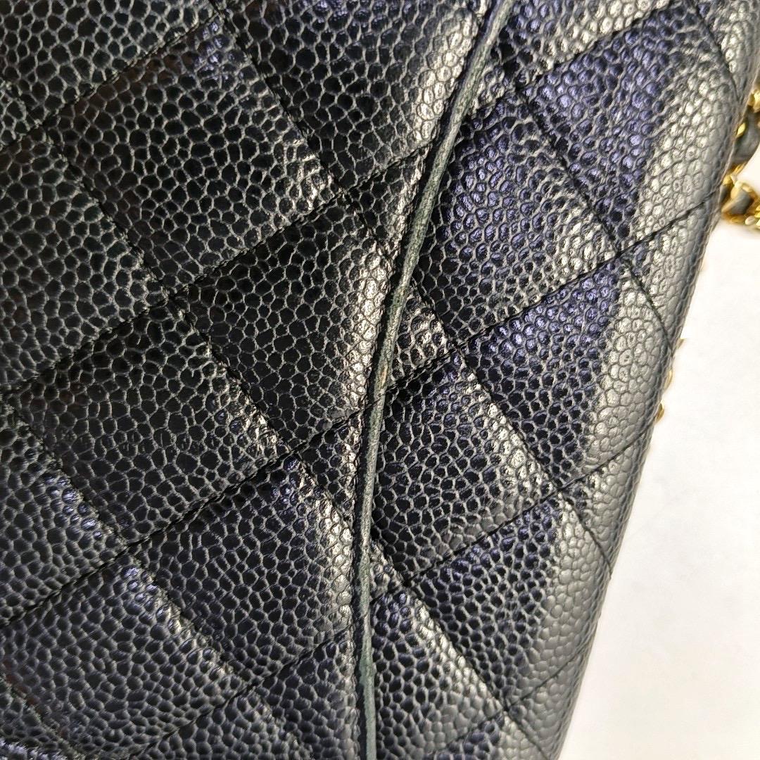 Chanel Wallet on Chain Classic Flap Black Caviar Leather Gold Hardware 2016-17 For Sale 9