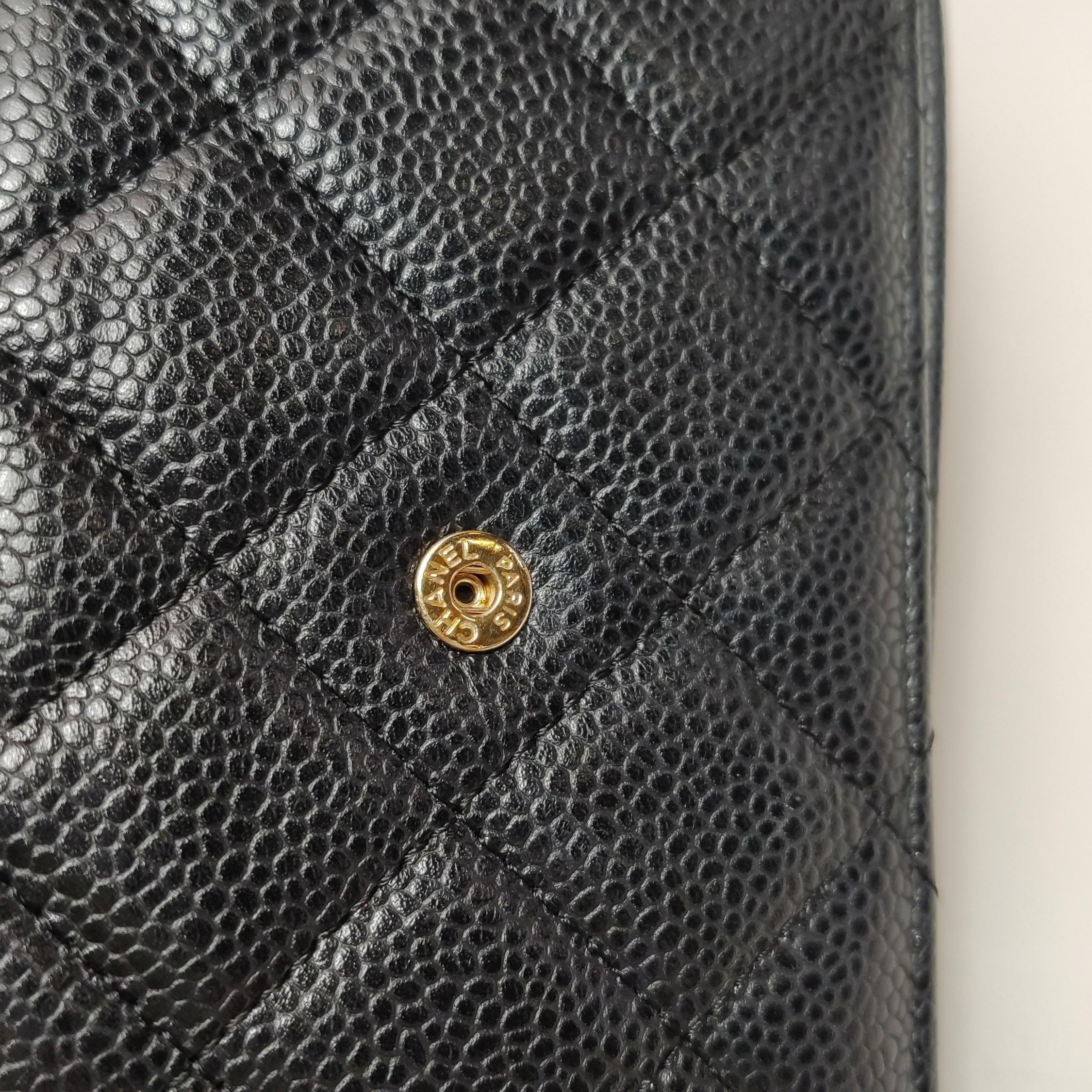 Chanel Wallet on Chain Classic Flap Black Caviar Leather Gold Hardware 2016-17 For Sale 9