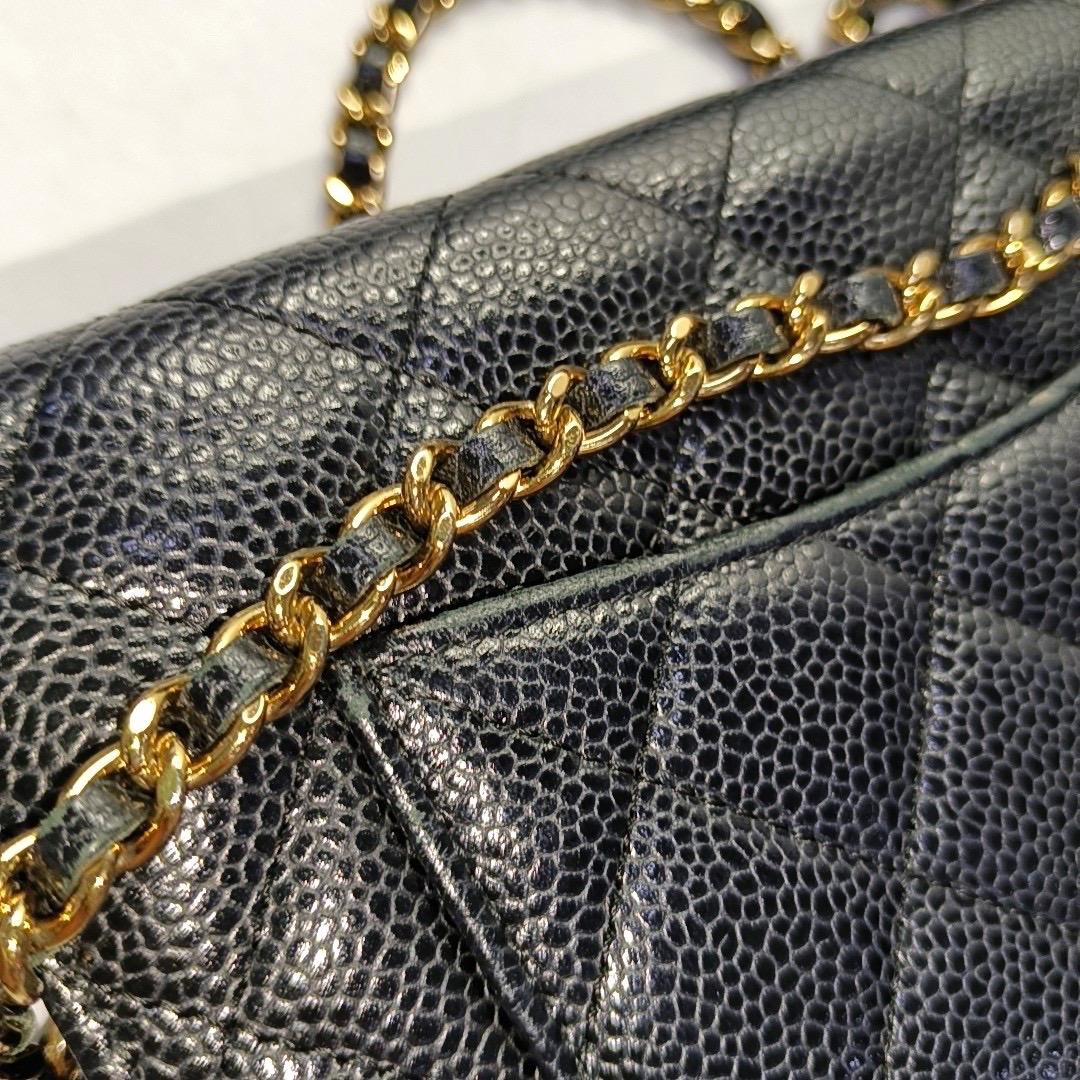 Chanel Wallet on Chain Classic Flap Black Caviar Leather Gold Hardware 2016-17 For Sale 10