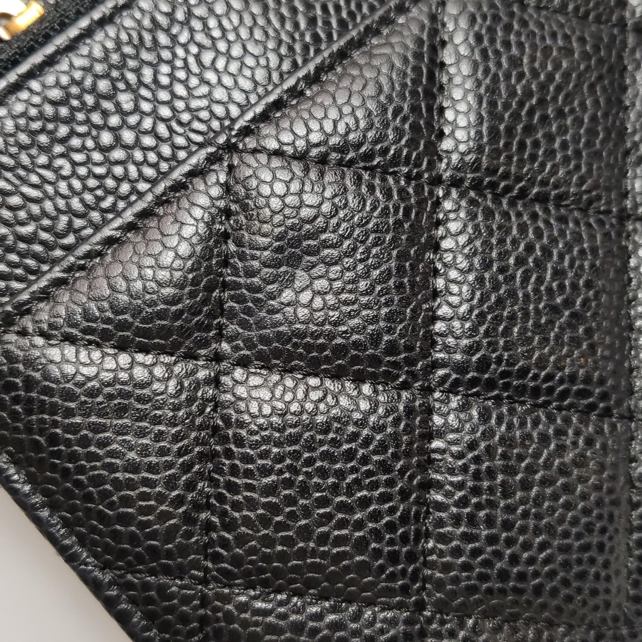 Chanel Wallet on Chain Classic Flap Black Caviar Leather Gold Hardware 2016-17 For Sale 5