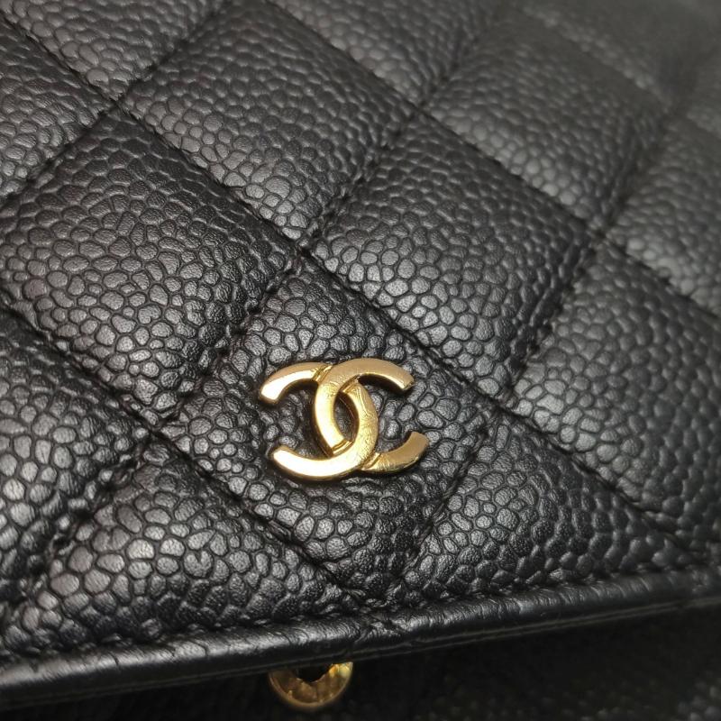 Chanel Wallet on Chain Classic Flap Black Caviar Leather Gold Hardware 2018-19 en vente 4