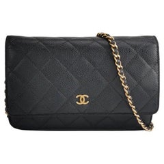 Chanel Wallet on Chain Classic Flap Black Caviar Leather Gold Hardware 2018-19