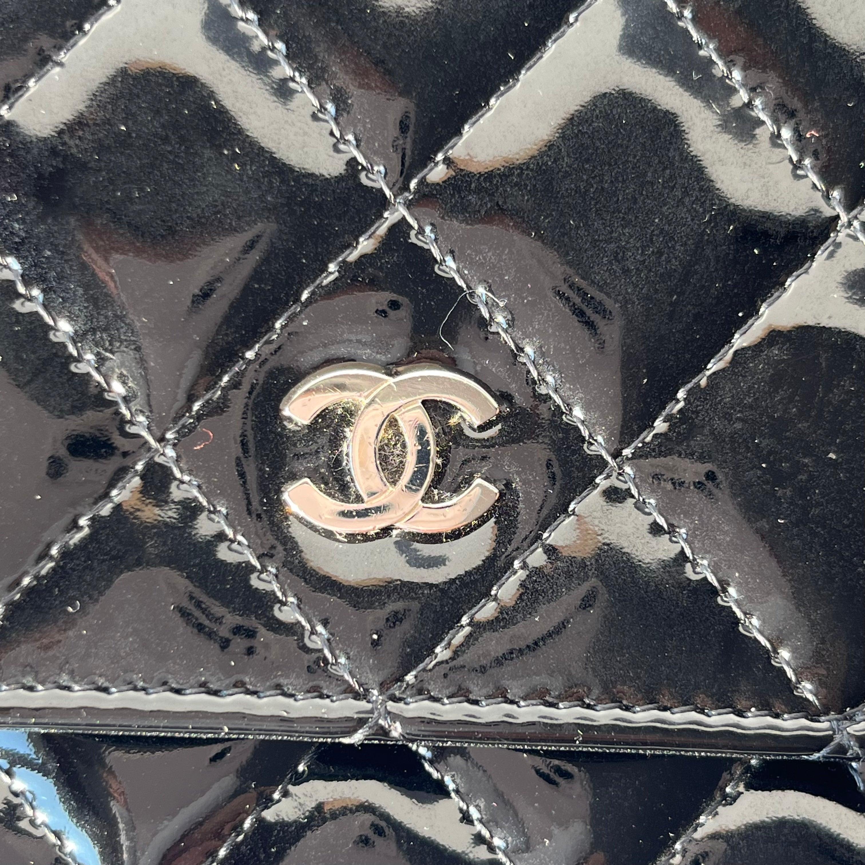 Chanel Wallet on Chain Classic Flap Black Patent Leather 9