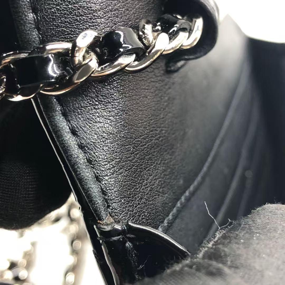 Chanel Wallet on Chain Classic Flap Black Patent Leather 11