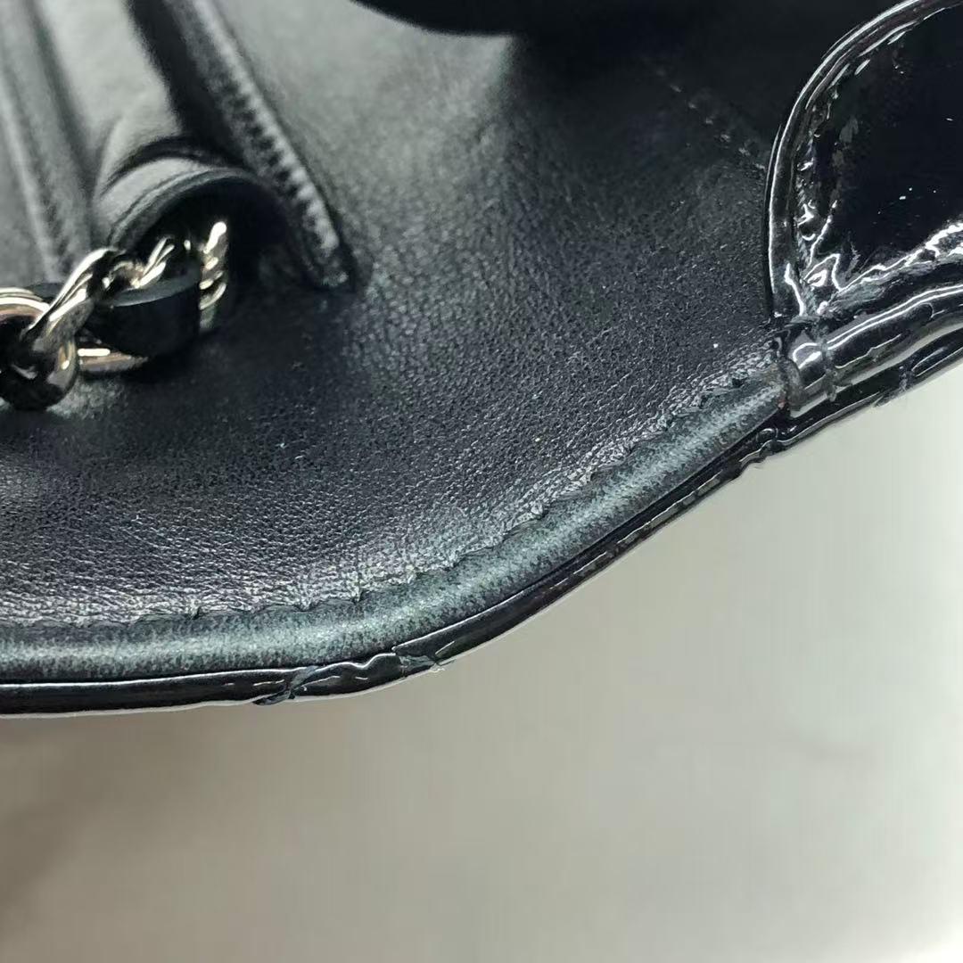 Chanel Wallet on Chain Classic Flap Black Patent Leather 12