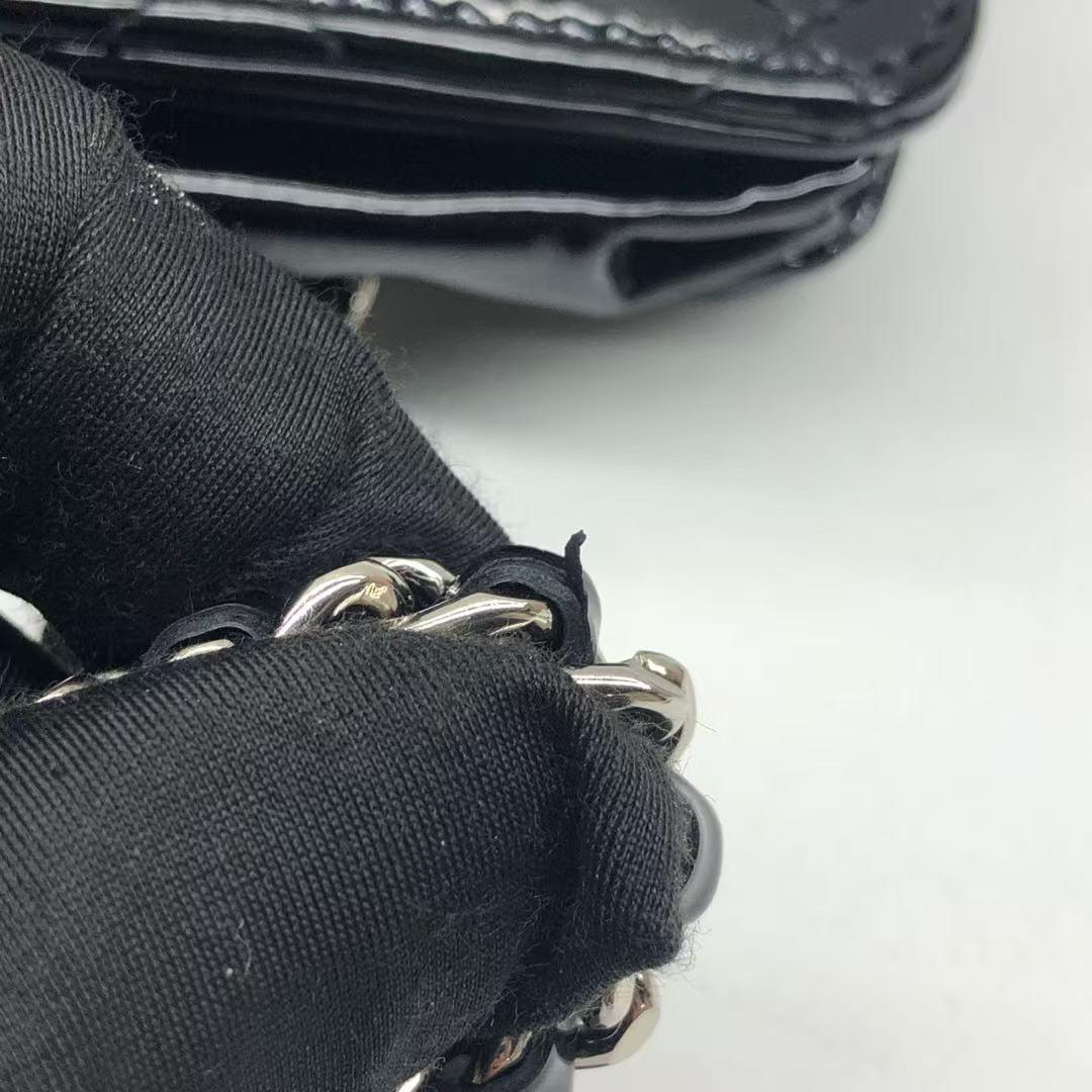 Chanel Wallet on Chain Classic Flap Black Patent Leather 14