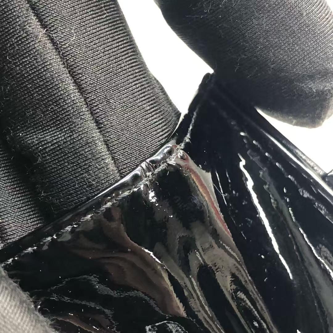 Chanel Wallet on Chain Classic Flap Black Patent Leather 15