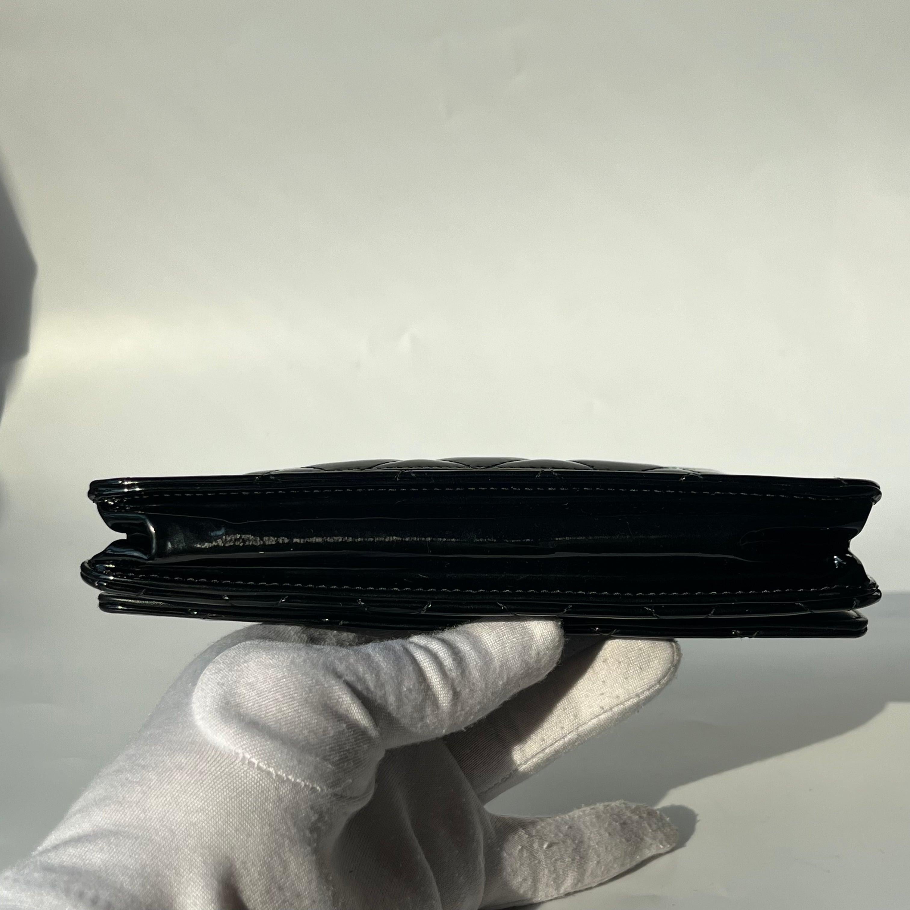 Women's Chanel Wallet on Chain Classic Flap Black Patent Leather