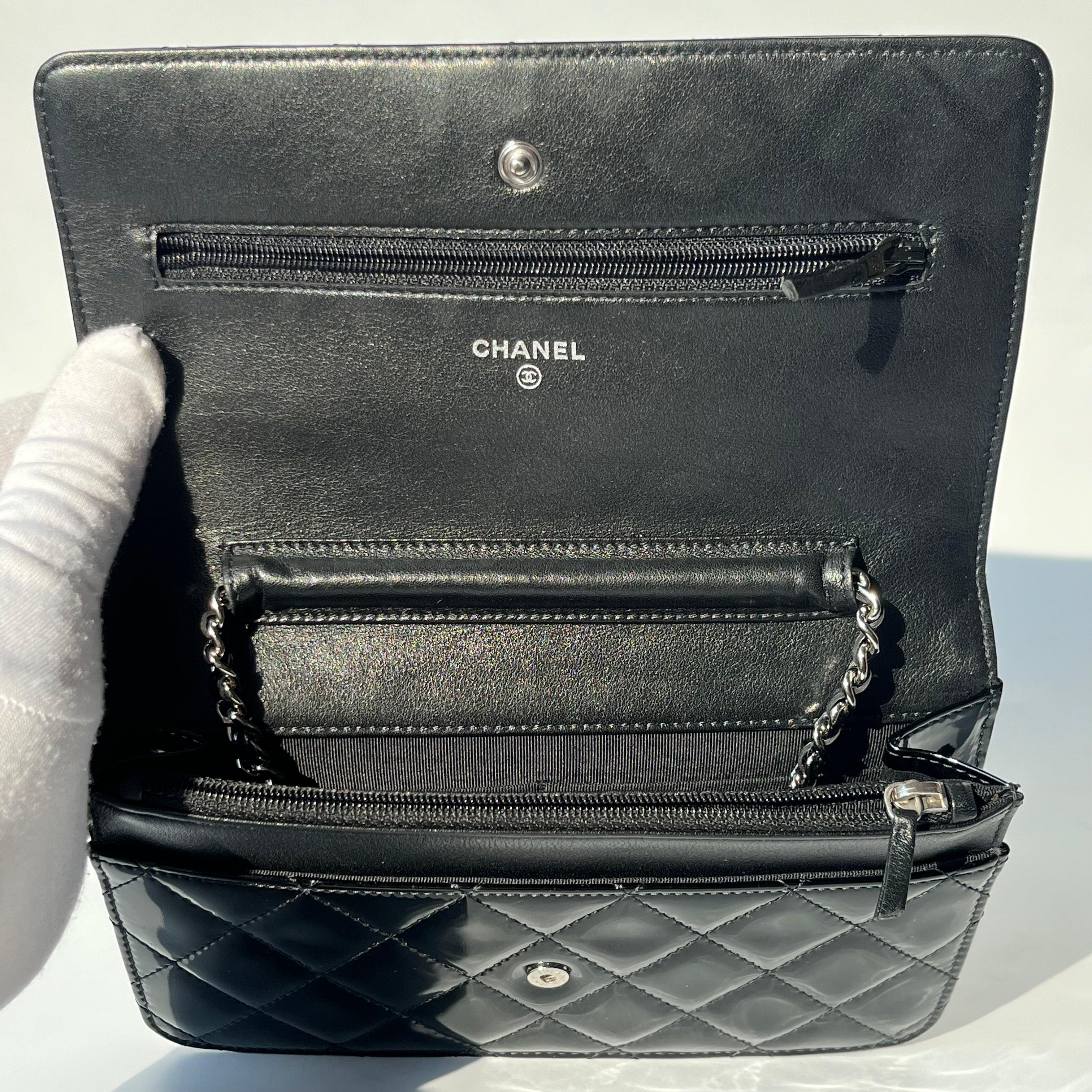 Chanel Wallet on Chain Classic Flap Black Patent Leather 4