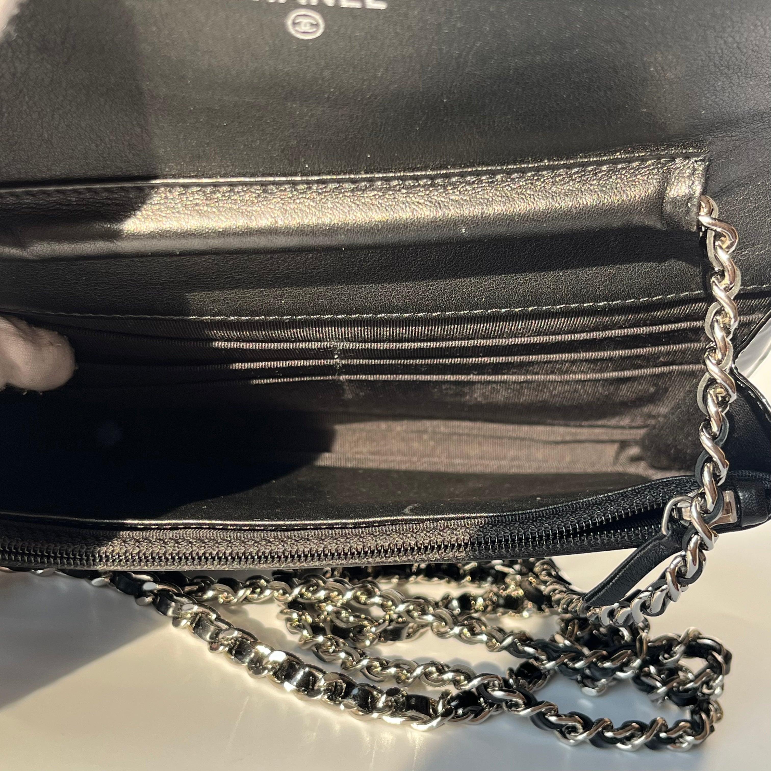 Chanel Wallet on Chain Classic Flap Black Patent Leather 5