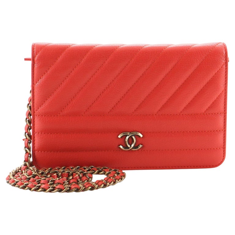 Chanel Wallet on Chain Diagonal Quilted Goatskin at 1stDibs