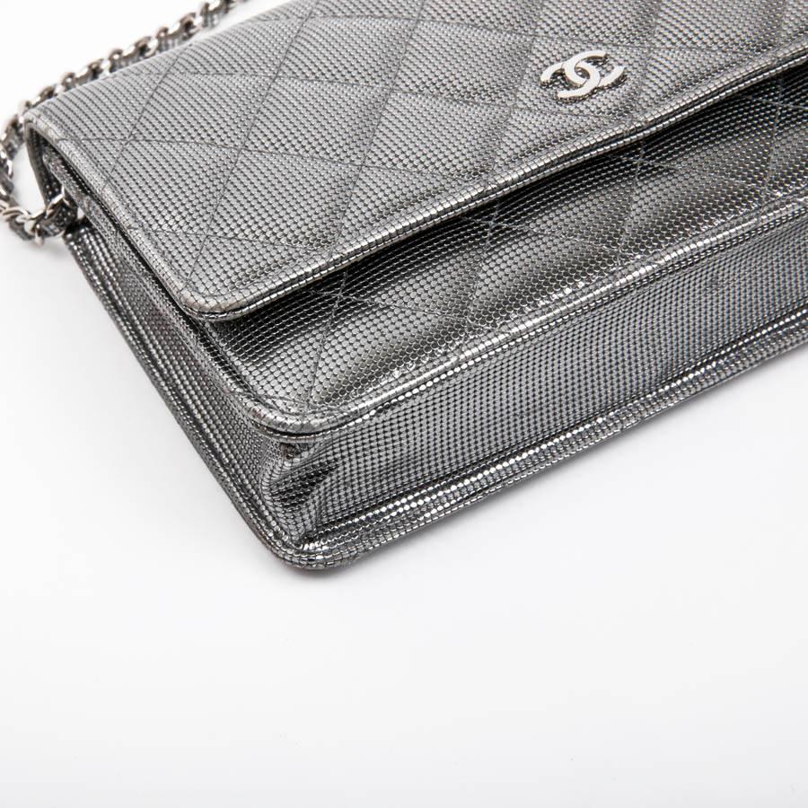 Women's CHANEL 'Wallet on Chain' Flap Bag in Metallic Leather