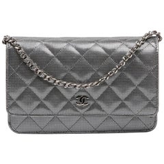CHANEL 'Wallet on Chain' Flap Bag in Metallic Leather
