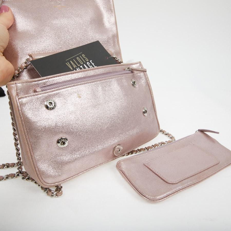 Women's Chanel 'Wallet on Chain' Flap Bag in Pink Leather