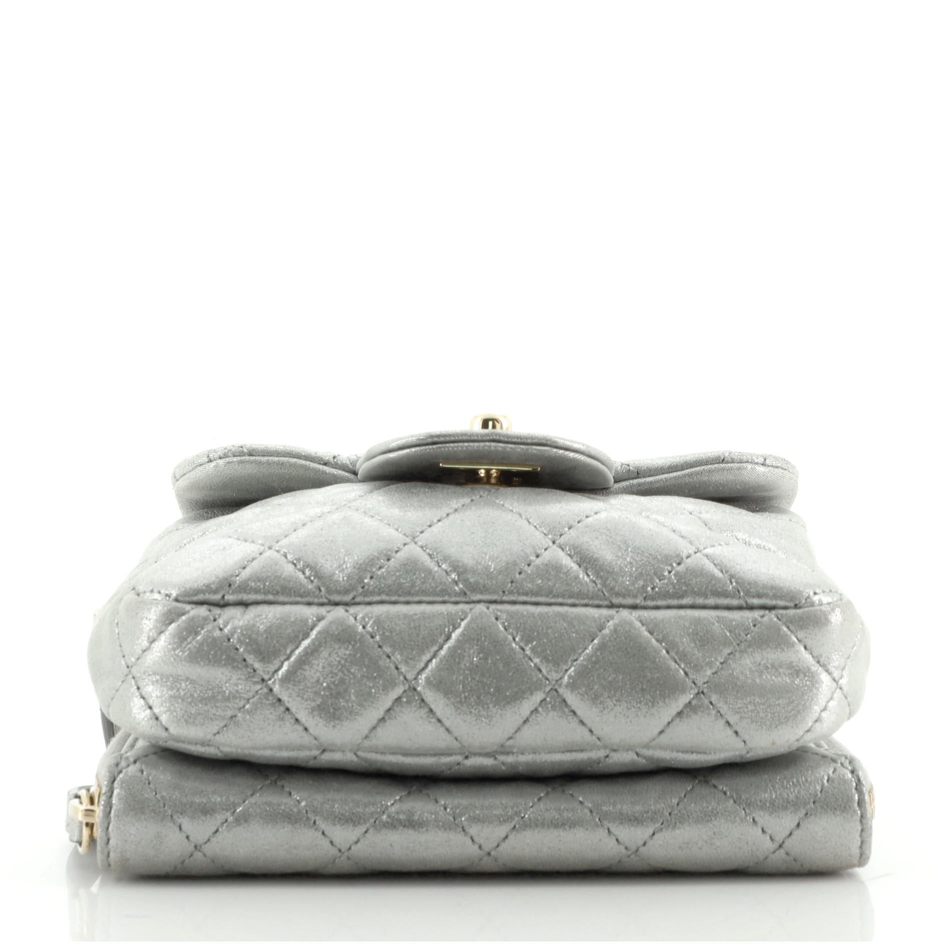 Chanel Wallet on Chain Flap Bag Quilted Iridescent Calfskin Mini In Good Condition In NY, NY