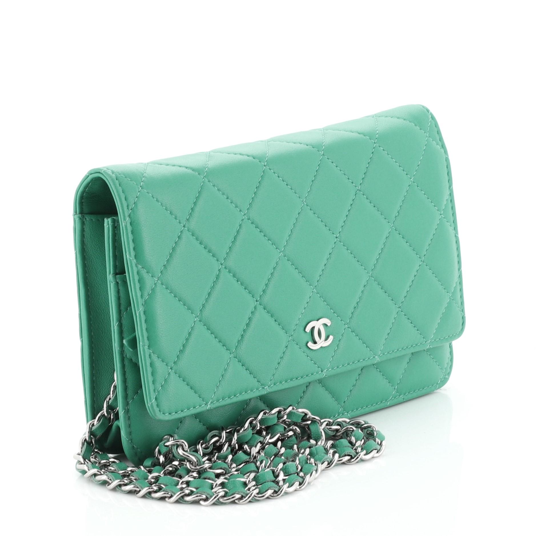 Blue Chanel Wallet on Chain