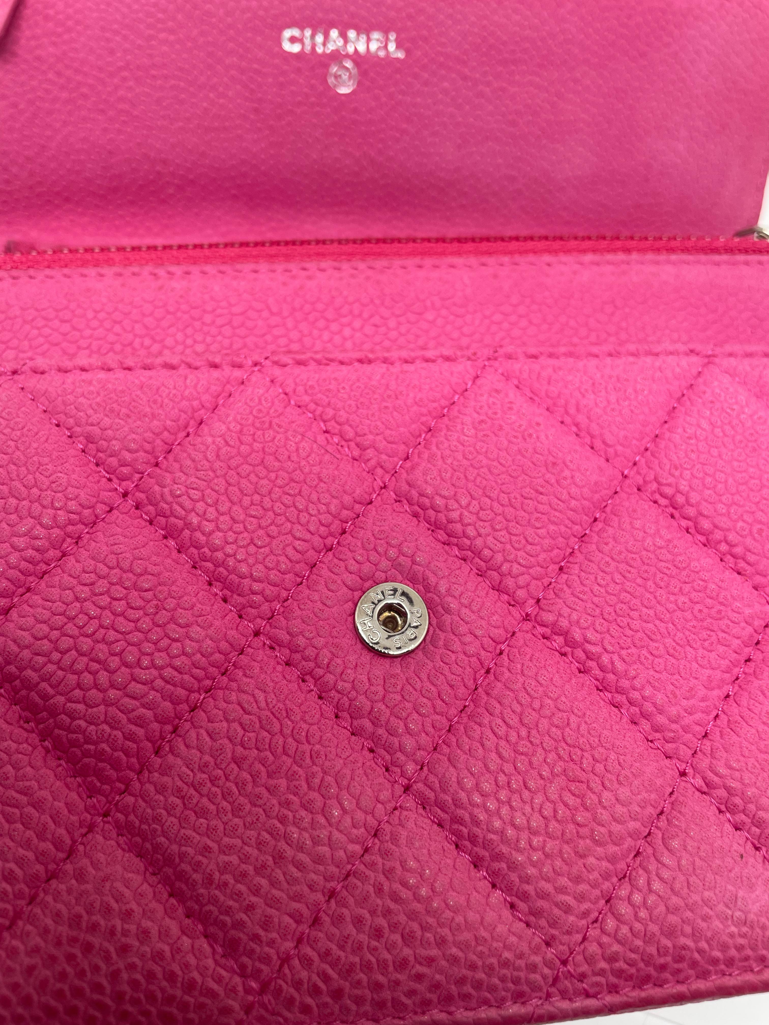 Chanel Wallet on Chain Handbag Pink Caviar Leather 7