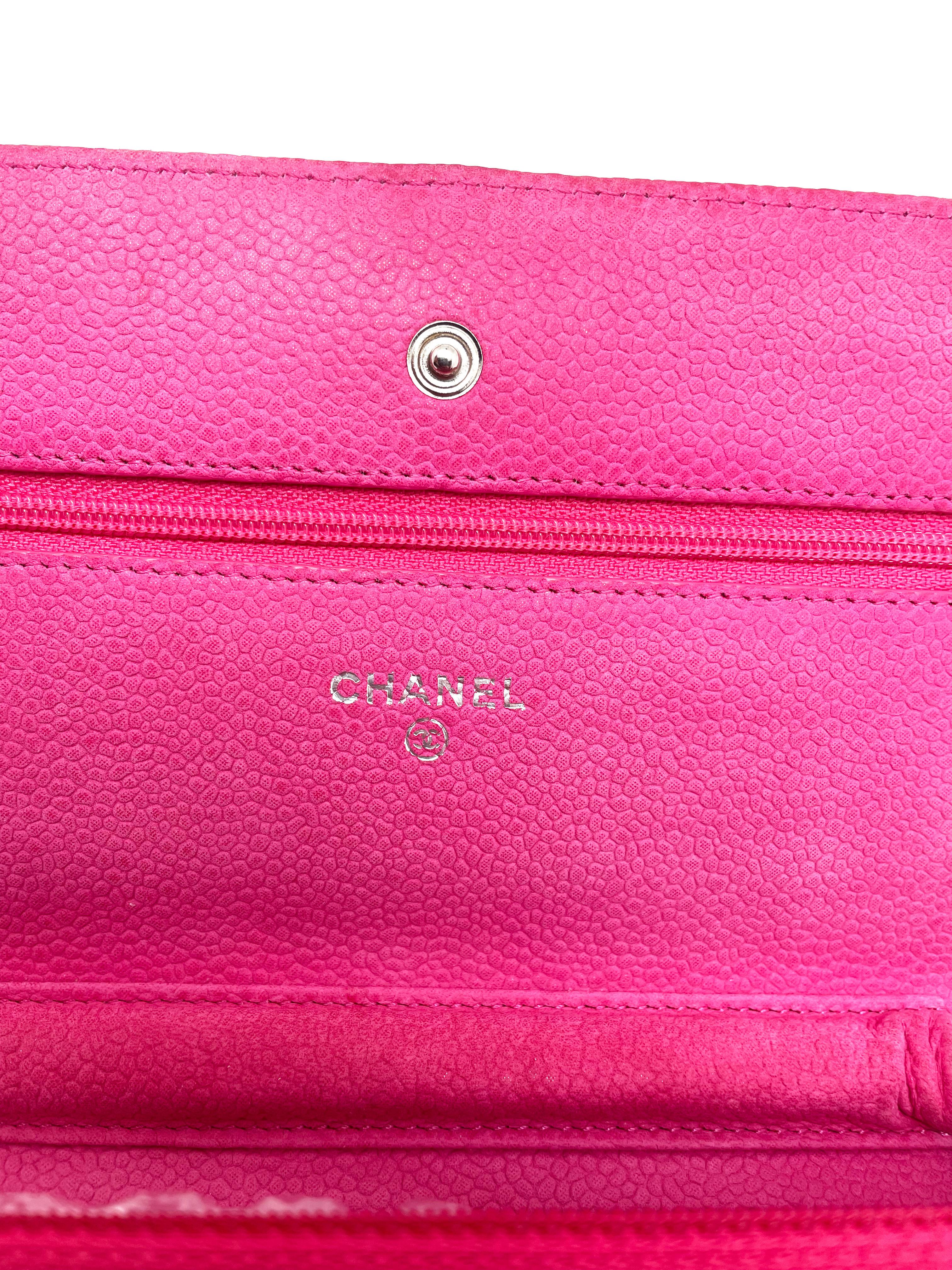Chanel Wallet on Chain Handbag Pink Caviar Leather 8