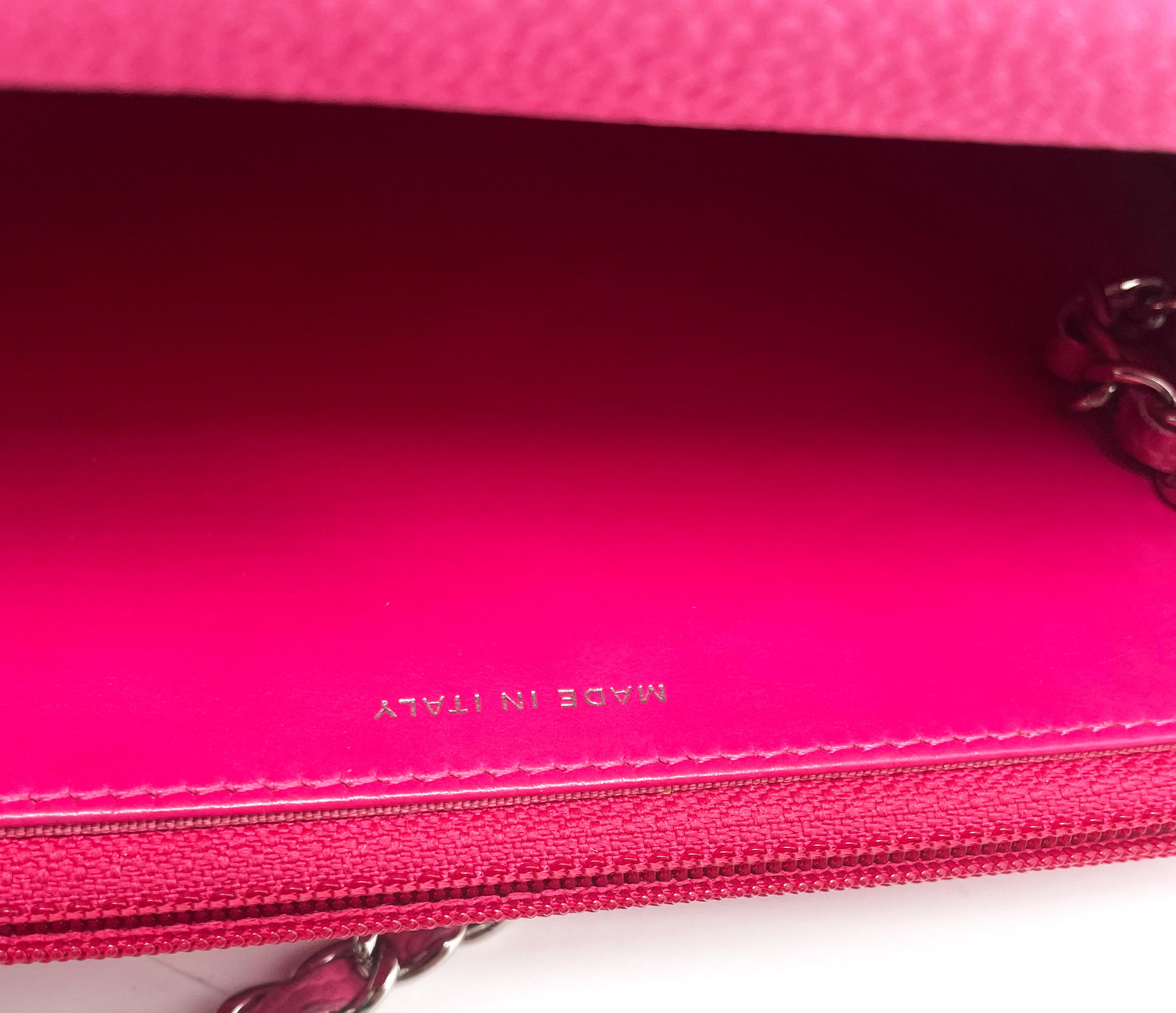 Chanel Wallet on Chain Handbag Pink Caviar Leather 12