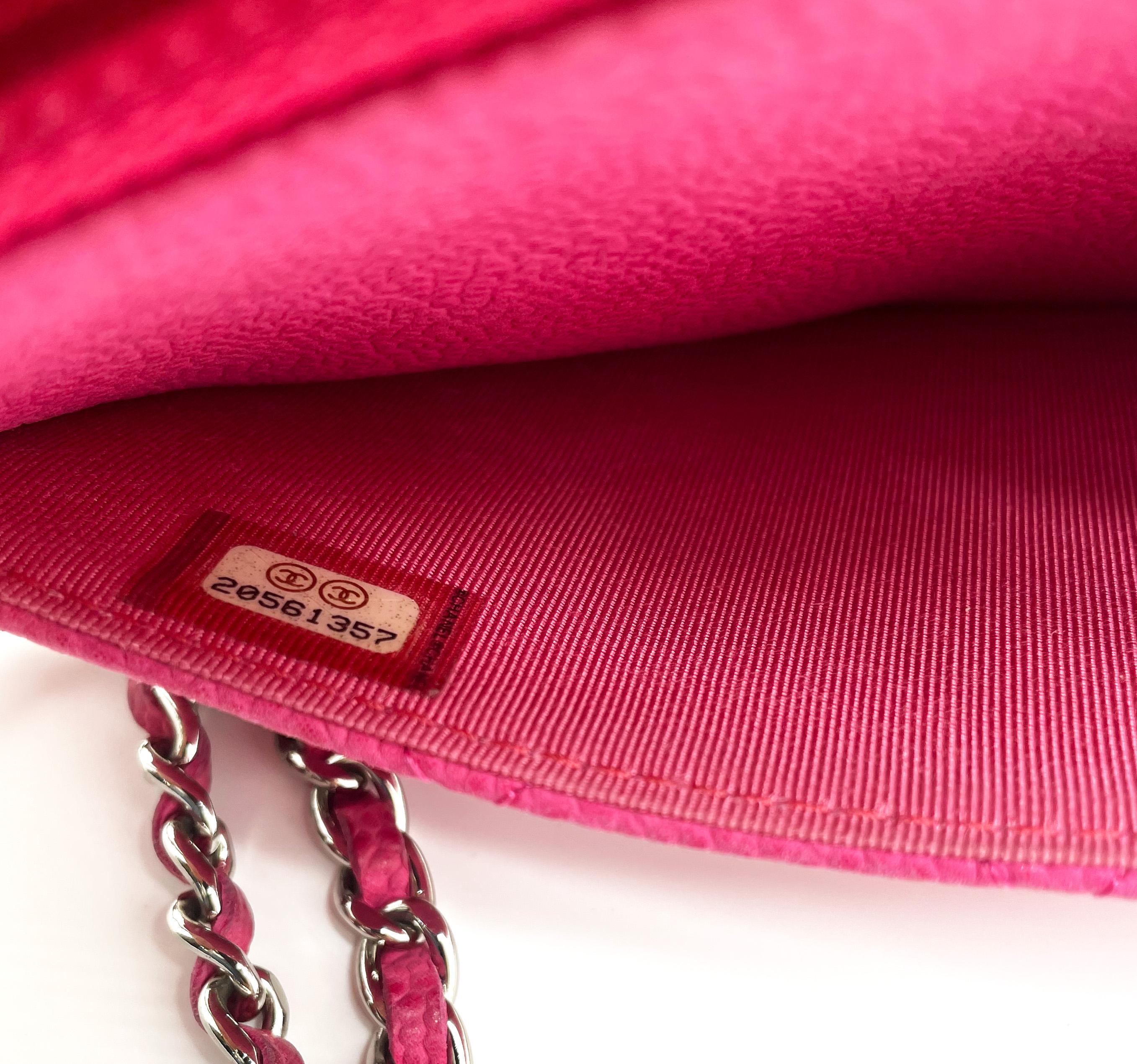 Chanel Wallet on Chain Handbag Pink Caviar Leather 13