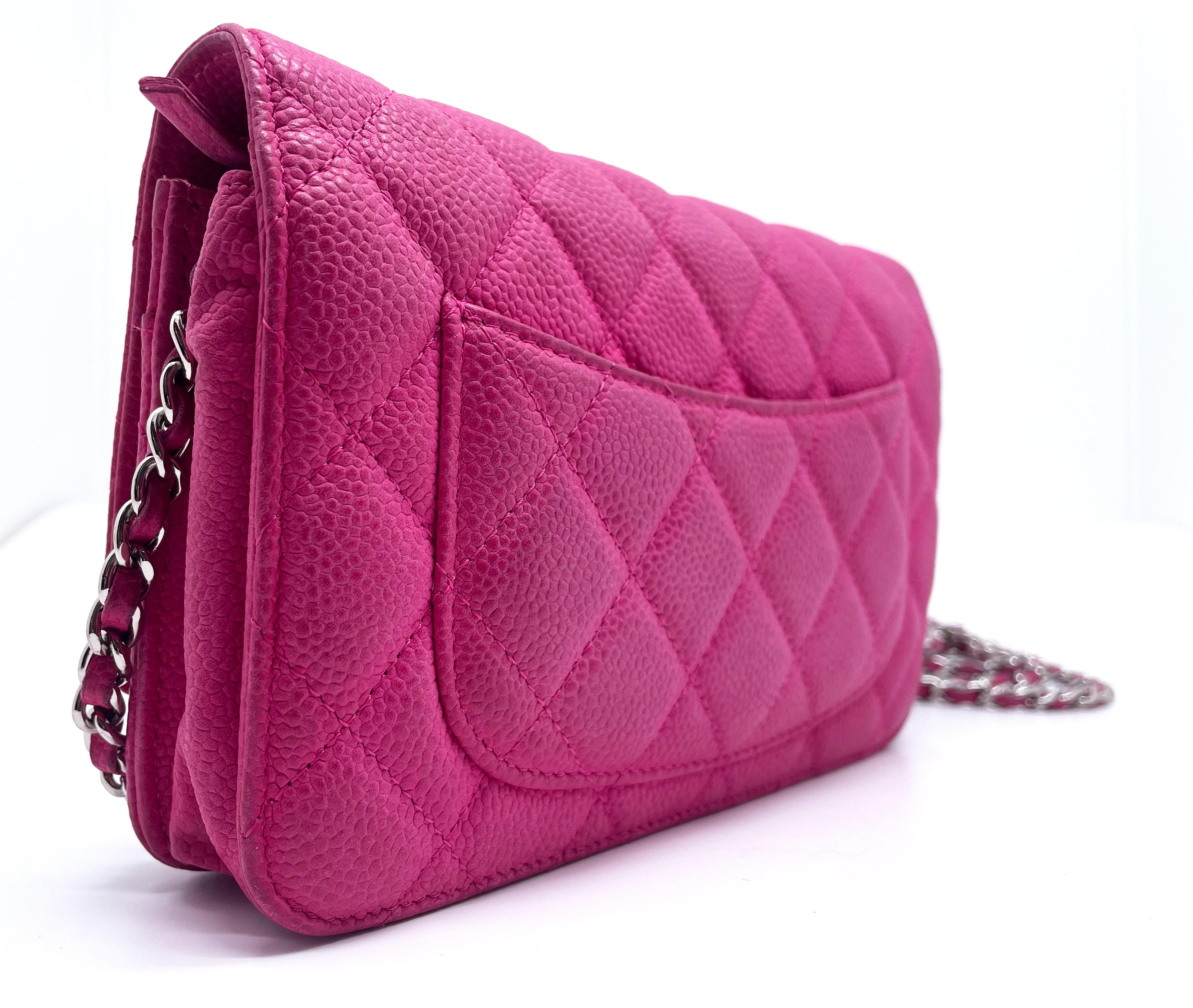 Chanel Wallet on Chain Handbag Pink Caviar Leather 1
