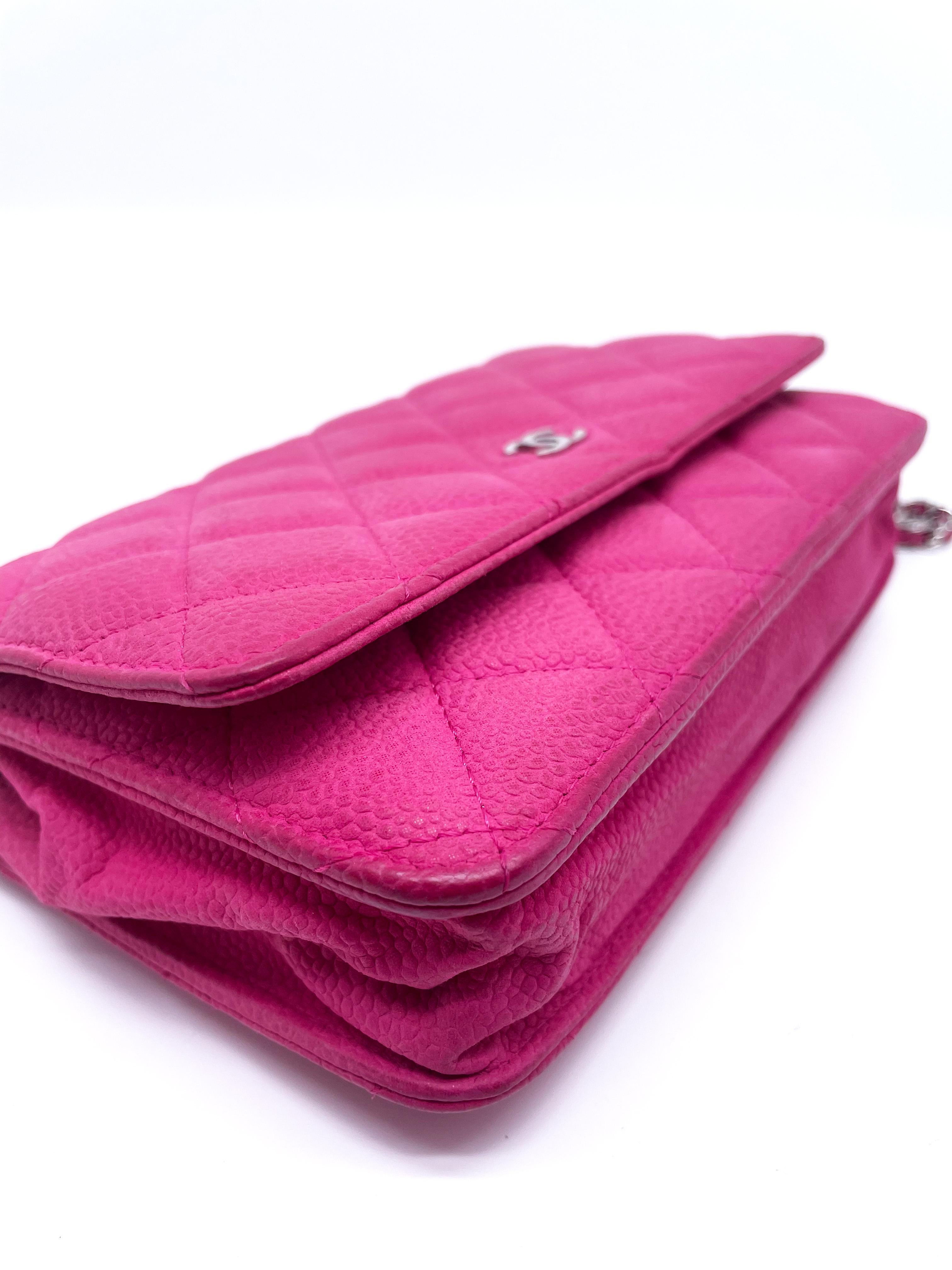 Chanel Wallet on Chain Handbag Pink Caviar Leather 3