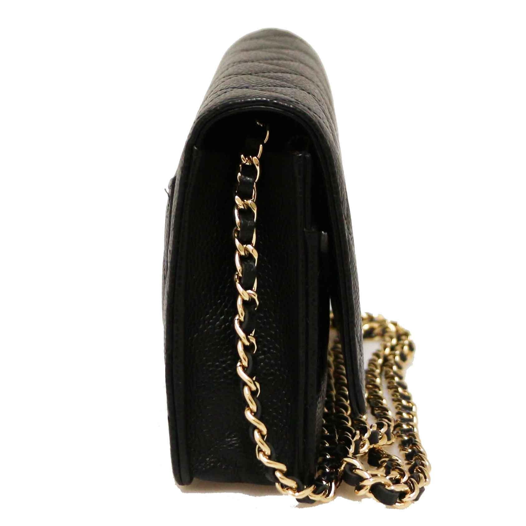 Women's Chanel Wallet on Chain in Black Caviar Calfskin