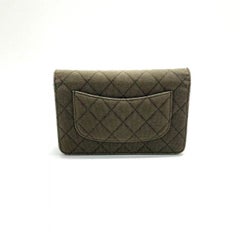 Chanel Wallet on Chain Khaki Quilted Canvas Coco Cuba Charms 2017