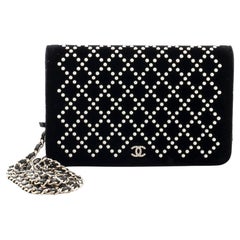 Chanel Wallet on Chain Pearl Embellished Velvet