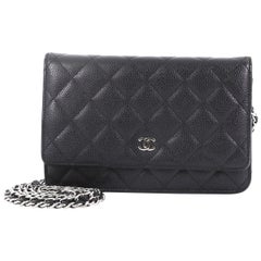 Chanel Wallet on Chain Quilted Caviar, crafted in black quilted caviar leather