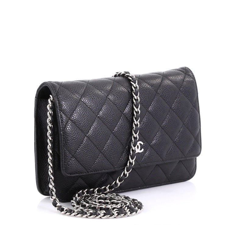 wallet chain fashion for sale Chanel Wallet on Chain Quilted Caviar For Sale at 1stdibs